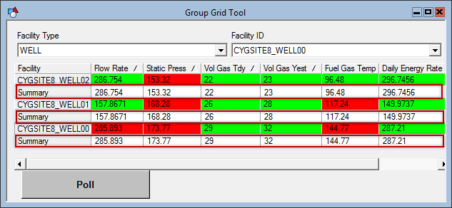 Summary Row example
